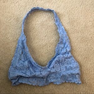 blue lace halter bralette || aerie